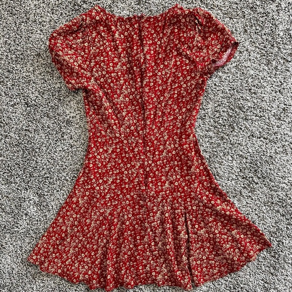 Princess Polly Red Gold Floral Dress - Picture 8 of 8